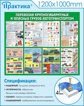 С45 Стенд перевозка крупногабаритных и опасных грузов автотранспортом (1200х1000 мм, прямая печать) - Стенды - Стенды по безопасности дорожного движения - . Магазин Znakstend.ru